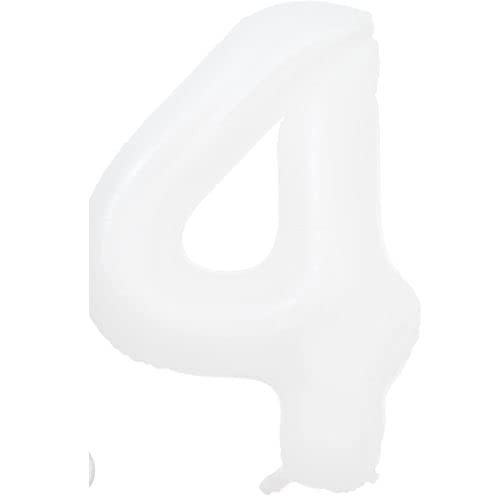 32 Inch Solid 4 Number White Foil Balloon