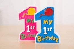 10 Inch Hd Metallic Shiny Number Candle Comb Pack of Blue And Pink