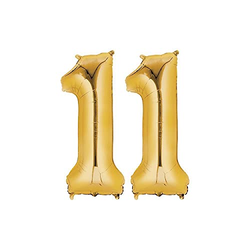 32 Inch Solid 11 Number Gold Foil Balloon