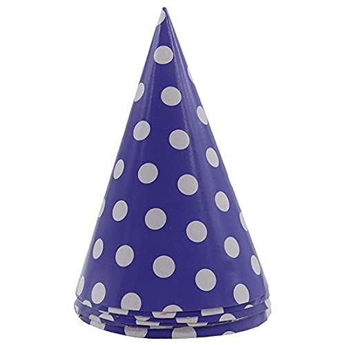 Purple Polka Dot Happy Birthday Party Hat (Pack of 10)