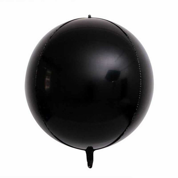 22 Inch Black Color 4D Round Aluminum Foil Balloon