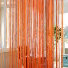 3Ft X 6Ft Orange Color With Sparkle String Curtains Hanging