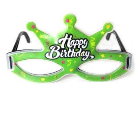 Green 15.3 cm x 8 cm Happy Birthday Type Night Glow-Ing In Dark Eye/Face Mask