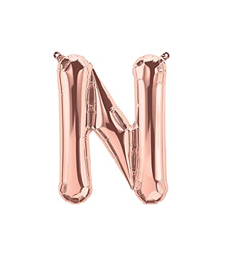 16 Inch Solid N Alphabets / Letters Rose Gold Foil Party Balloon