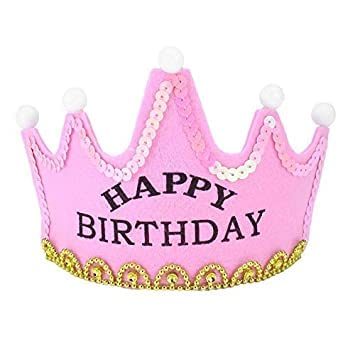 Flashing Happy Birthday Led Light Up Crown(Pink)  (Pack of 1)