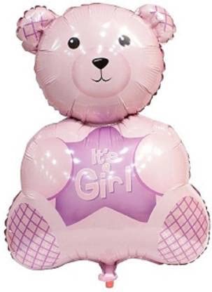 27 Inch Pink It's A Girl Teddy Bear Foil Balloon (Pack of 1)