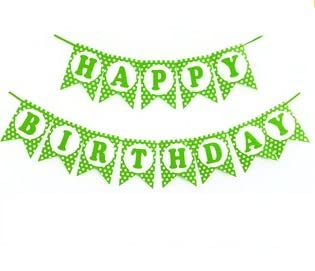 Green Happy Birthday Polka Dot Banner (3 Meters)