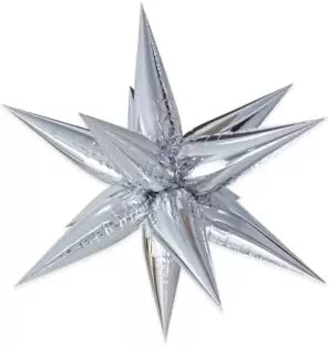 22 Inch 4D Explosion Silver Star Foil Balloon