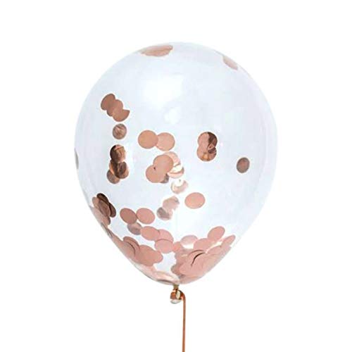 Rose Gold Confetti Latex Glitter Balloons