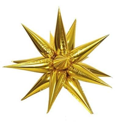 22 Inch 4D Explosion Golden Star Foil Balloon