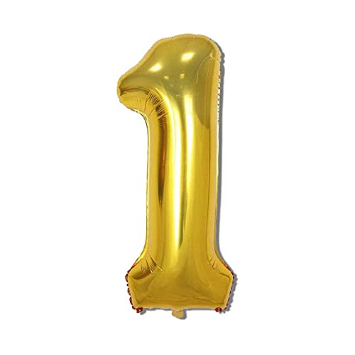 16 Inch Solid 1 Number Gold Foil Balloon