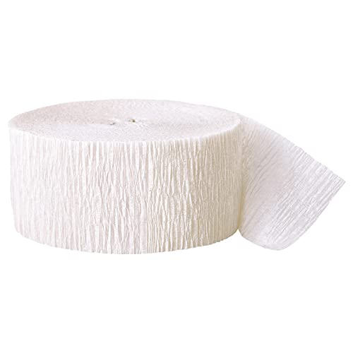 9 Meter White Crepe Paper Streamers (Pack of 6)