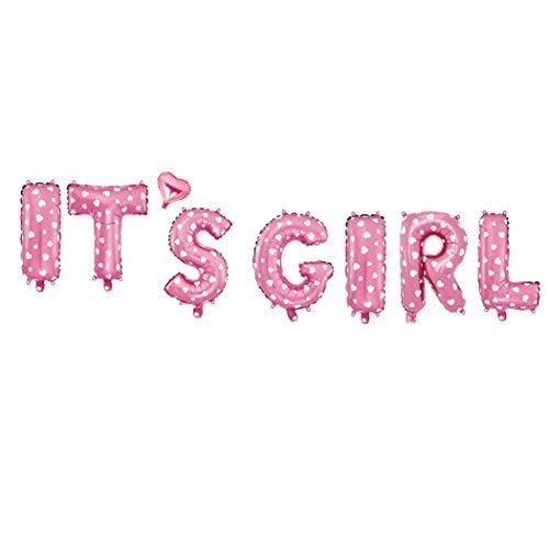 16 Inch Pink Polka Dot It's A Girl 8 Letters Foil Balloon