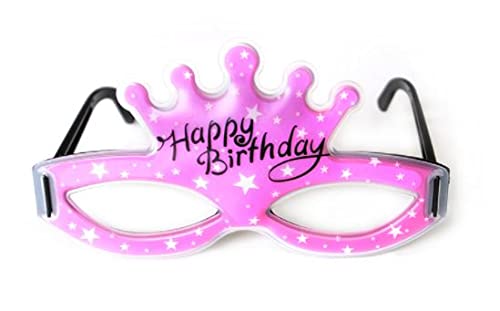 Pink 15.3 cm x 8 cm Happy Birthday Type Glowing In Dark Eye/Face Mask
