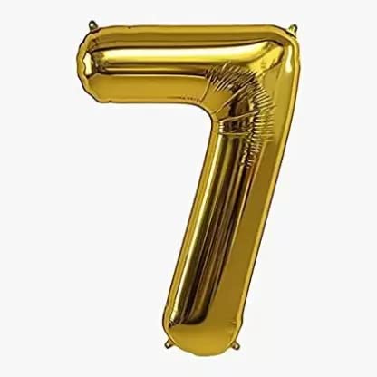 40 Inch Solid  7 Number Gold Foil Balloon