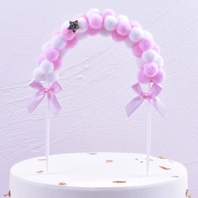 13*20 cm Pink Arch Pom Pom Cake Topper