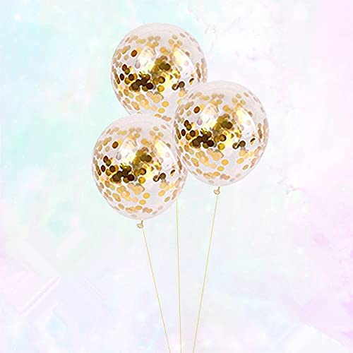 Gold Confetti Latex Glitter Balloons