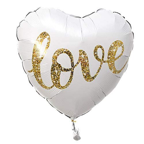 18 Inch White Love Heart Shaped Balloon