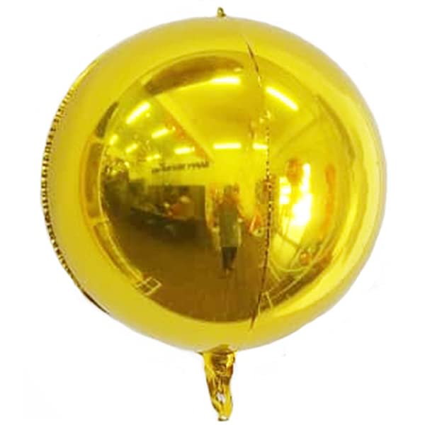 22 Inch Golden Color 4D Round Aluminum Foil Balloon