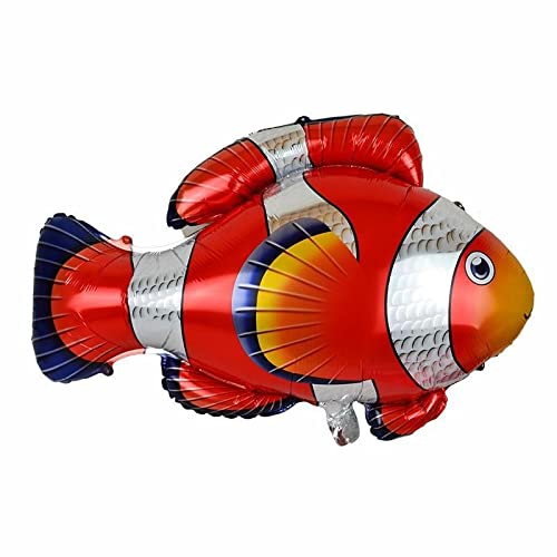 36 Inch X 20 Inch Red Big Clown Fish Foil Aluminium Balloon