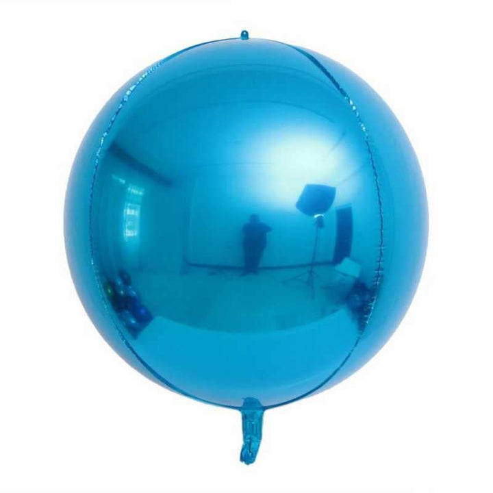22 Inch Blue Color 4D Round Aluminum Foil Balloon