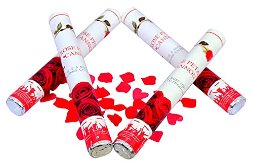 12 Inch Sparkle Rose Petals Paper Shower Party Poppers (Pack of 2)