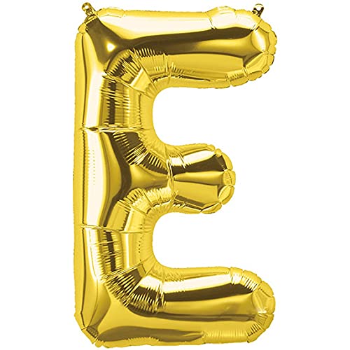16 Inch Solid E Alphabets / Letters Gold Foil Party Balloon