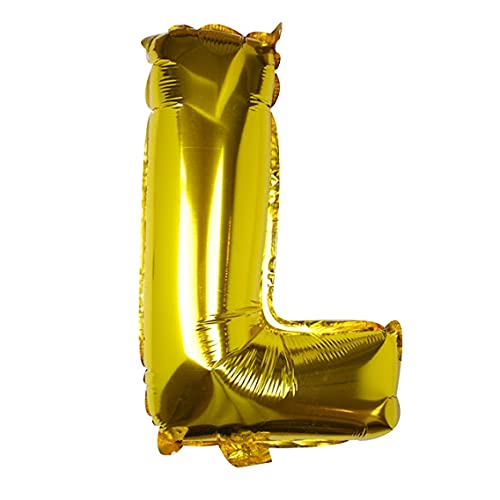 16 Inch Solid L Alphabets / Letters Gold Foil Party Balloon