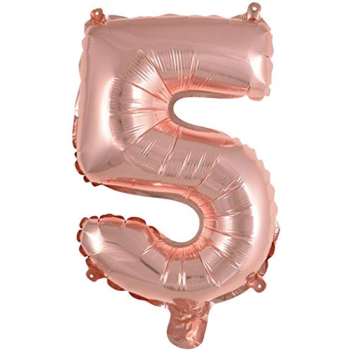 32 Inch Solid 5 Number Rosegold Foil Balloon