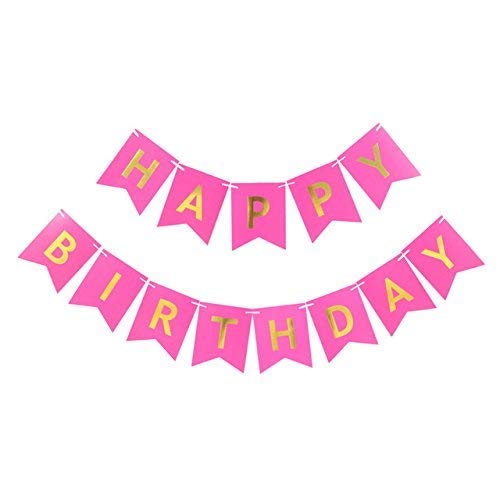 Pink And Gold Happy Birthday Banner (3 Meters)