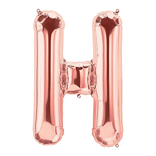 16 Inch Solid H Alphabets / Letters Rose Gold Foil Party Balloon