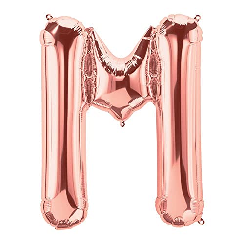 16 Inch Solid M Alphabets / Letters Rose Gold Foil Party Balloon