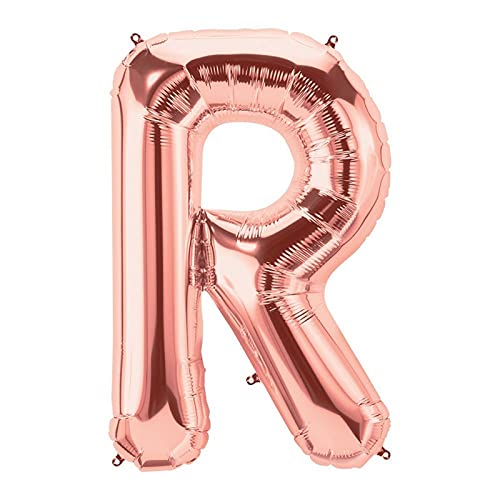 16 Inch Solid R Alphabets / Letters Rose Gold Foil Party Balloon