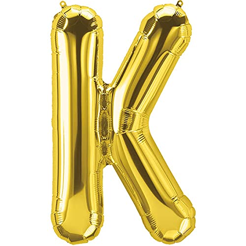 16 Inch Solid K Alphabets / Letters Gold Foil Party Balloon