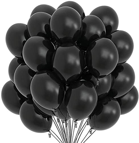Metallic Shining Latex Balloons Black Color(Pack of 50)