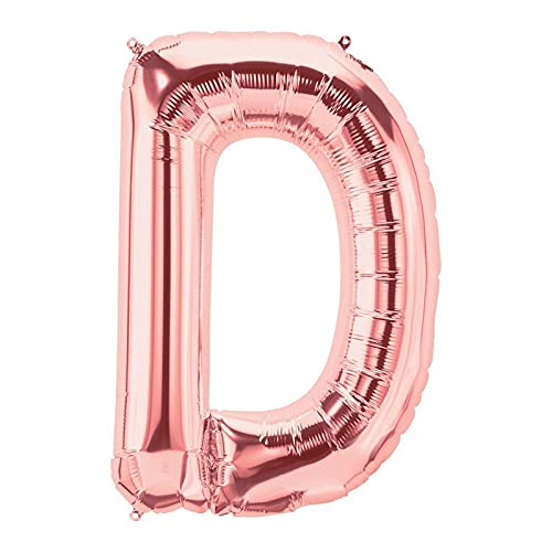 16 Inch Solid D Alphabets / Letters Rose Gold Foil Party Balloon
