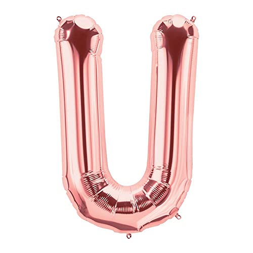 16 Inch Solid U Alphabets / Letters Rose Gold Foil Party Balloon
