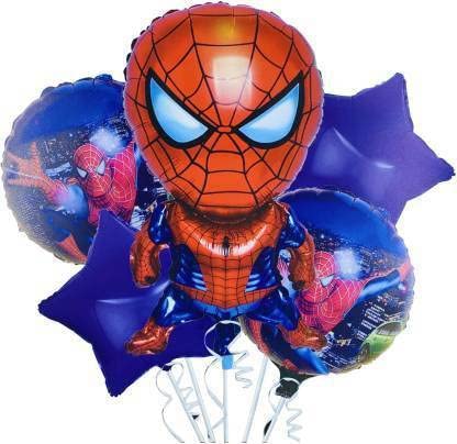 32 Inch Multicolor Spiderman Foil Balloon (Pack of 5)