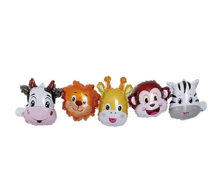 40 Inch Multicolor Jungle Theme Animals Head Garland Air Filled Foil Balloon Decoration