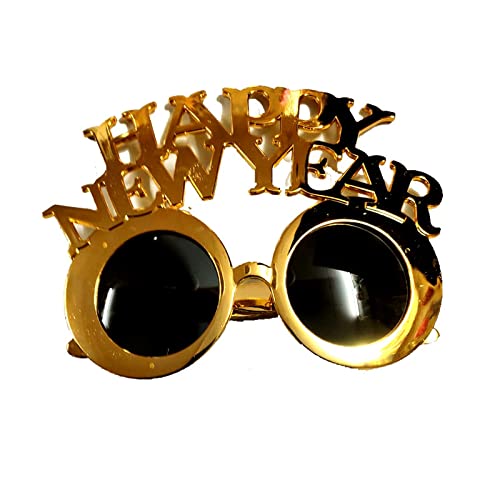 Gold Happy New Year Free Size Glasses (Pack of 1)