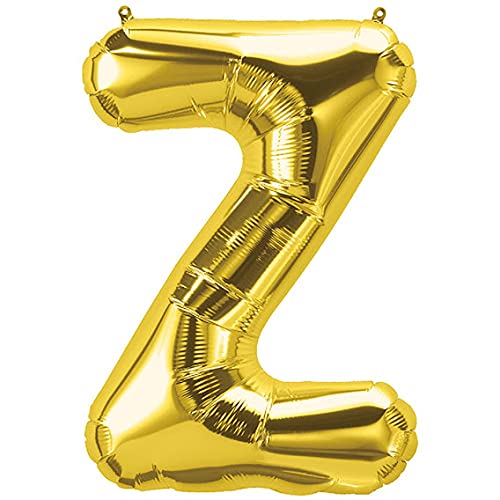 16 Inch Solid Z Alphabets / Letters Gold Foil Party Balloon