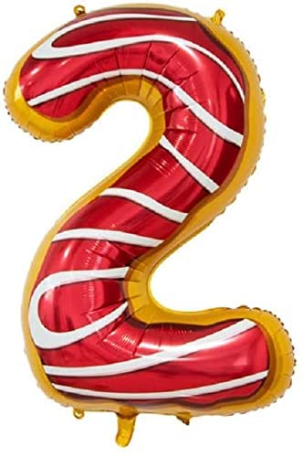 34'' Inch Donut Shape Number 2 Foil Balloon