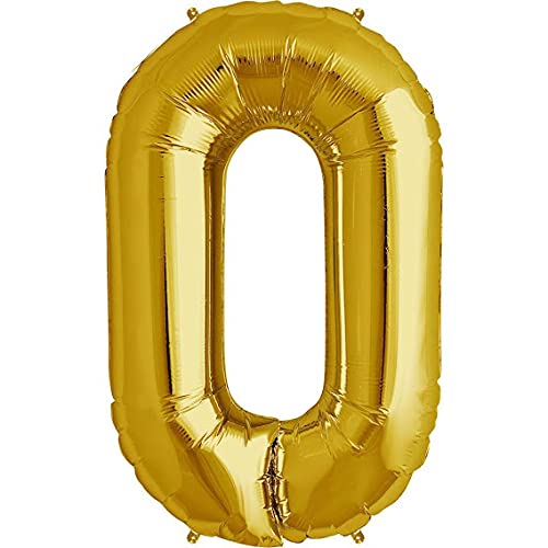 32 Inch Solid 0 Number Gold Foil Balloon