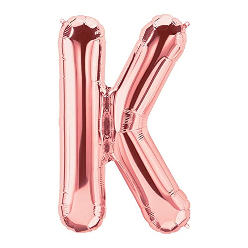 16 Inch Solid K Alphabets / Letters Rose Gold Foil Party Balloon