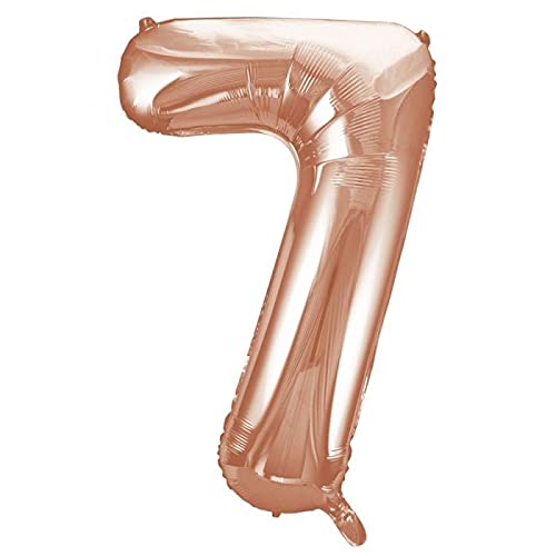 16 Inch Solid 7 Number Rose Foil Balloon