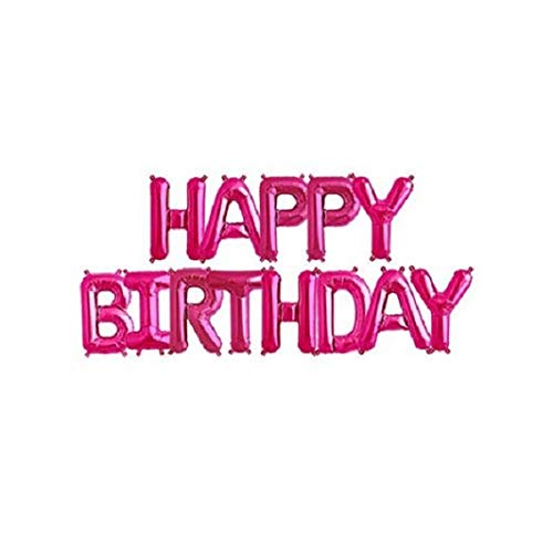 16 Inch Solid Happy Birthday Alphabets Letters Pinkcolor Foil Balloon