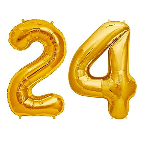 32 Inch Solid 24 Number Gold Foil Balloon
