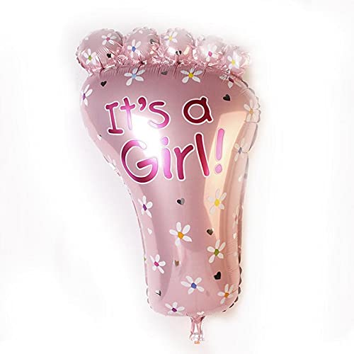 New Born Baby It's A Girl Feet Shaped Pink Color Foil Balloon