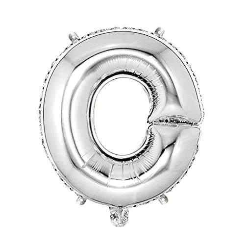 16 Inch Solid O Alphabet / Letters Silver Foil Party Balloon