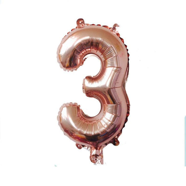 40 Inch Solid  3 Number Rosegold Foil Balloon